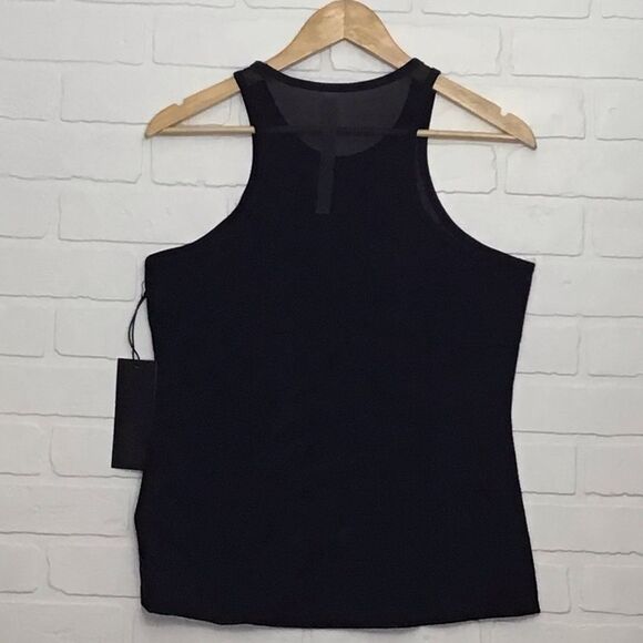 Karma black sheer sports top sleeveless racer back cover lightweight size Large - Picture 2 of 10